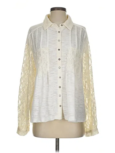 Pre-owned Pol Long Sleeve Blouse In White