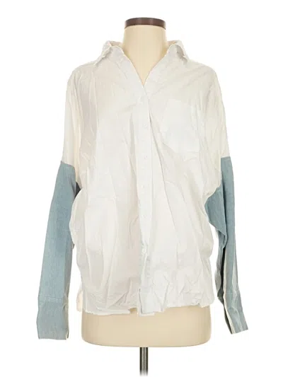 Pre-owned Pol Long Sleeve Blouse In White