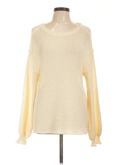 Pre-owned Pol Long Sleeve Top Ivory Boatneck Tops In White