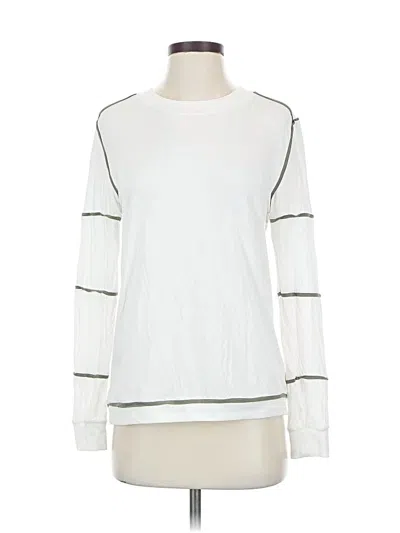 Pre-owned Pol Long Sleeve Top White Crew Neck Tops