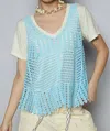 Pol Mara Crochet Tank Top In Blue In Blue