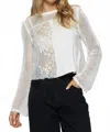 Pol Mesh And Flowers Top In White In White