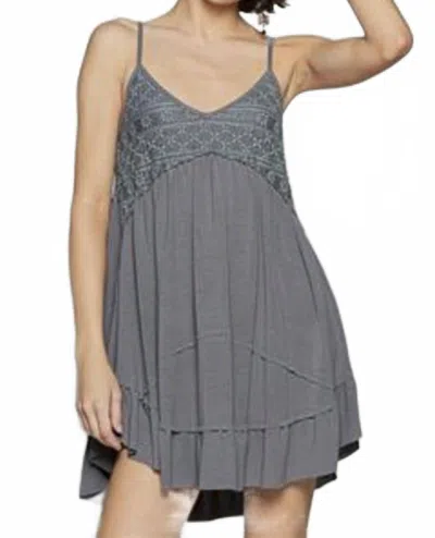 Pol Mini Dress In Grey In Gray