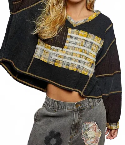 Pol Modern Patriot Long Sleeve Top In Black