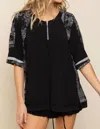 Pol Not So Basic Knit Top In Black In Black