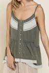 Pol Olive Tank In Olive Green In Green