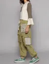 Pol Once You Know Jogger In Olive In Gray