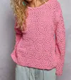 Pol Open Knit Crochet Sweater In Pink In Pink