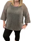 Pol Open Weave Castlerock Sweater In Grey In Grey