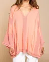 Pol Oversized Top In Coral Orange In Pink
