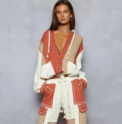 Pol Oversized Traveler Jacket In Latte In Multi