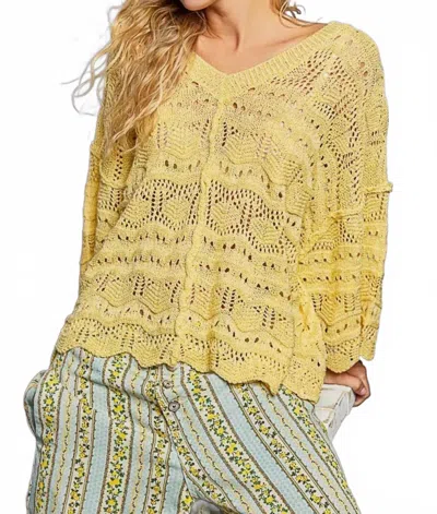 Pol Oversized V-neck Sweater In Dandelion In Yellow