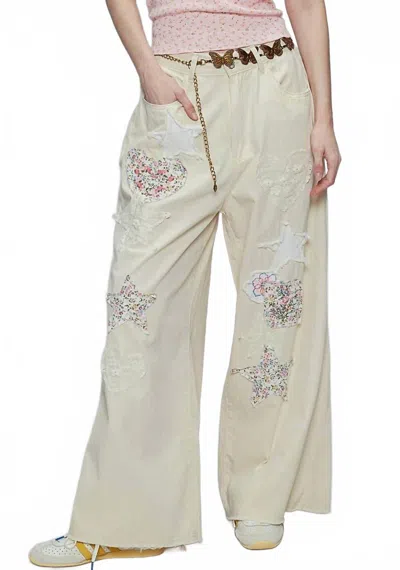 Pol Patch Pant In Cream In White