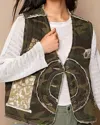 Pol Patchwork Vest In Camouflage In Multi