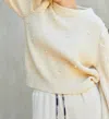 Pol Pearl Detail Sweater In Vanilla Cream In Beige
