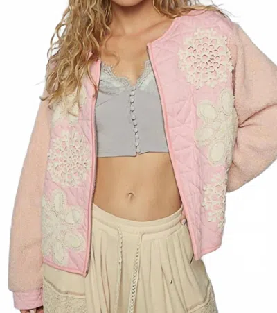 Pol Quilted Lightweight Zipper Jacket In Pink