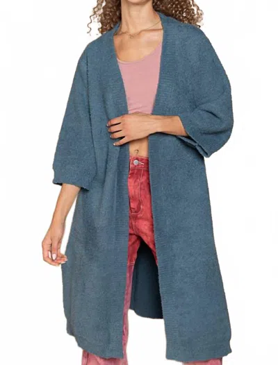 Pol Sage Cardigan Sweater In Blue