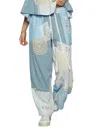 Pol Serenity Lace Patch Pants In Blue In Blue