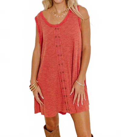 Pol Set To Jet Tunic Dress In Aurora Red
