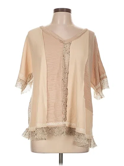 Pre-owned Pol Short Sleeve Blouse In Tan