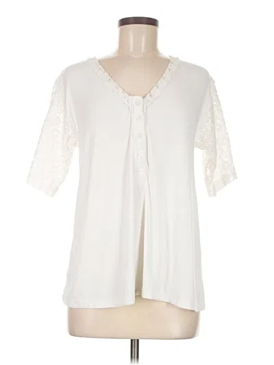 Pre-owned Pol Short Sleeve Blouse In White