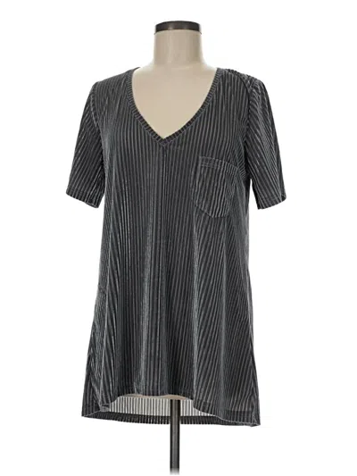 Pre-owned Pol Short Sleeve Top Gray V-neck Tops
