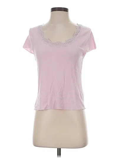 Pre-owned Pol Short Sleeve Top Pink Scoop Neck Tops