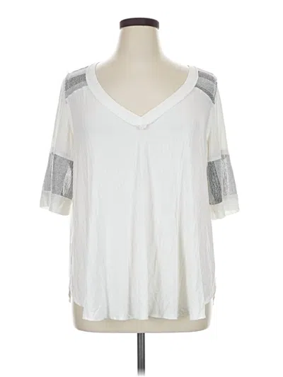Pre-owned Pol Short Sleeve Top Silver V-neck Tops