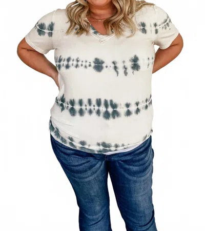 Pol Sierra Striped Tie Dye Tee - Plus In Indigo In Blue