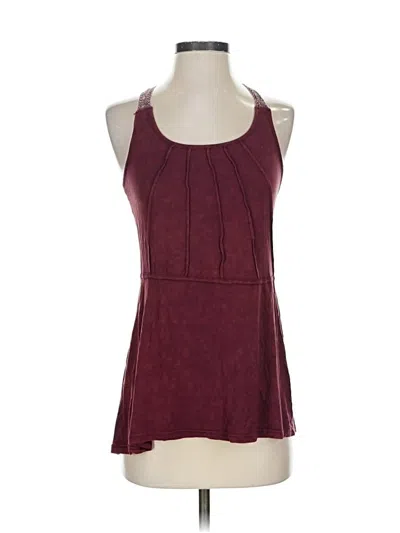 Pre-owned Pol Sleeveless Top Burgundy Halter Neckline Tops