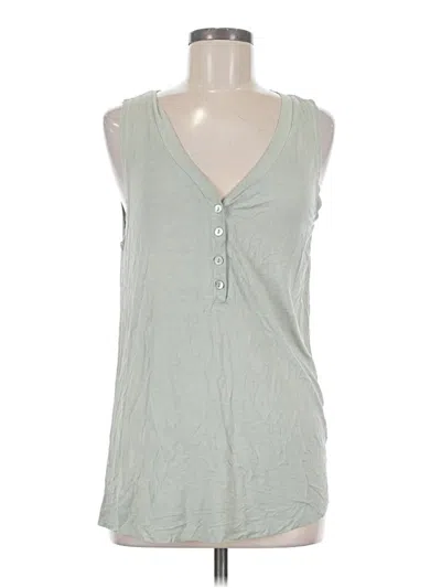 Pre-owned Pol Sleeveless Top Green Plunge Neckline Tops
