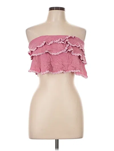 Pre-owned Pol Sleeveless Top Pink Strapless Neckline Tops