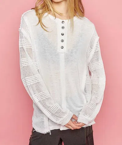 Pol Slubs And Seams Top In White