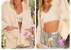 Pol Solid Cardigan With Pockets In Cream In White