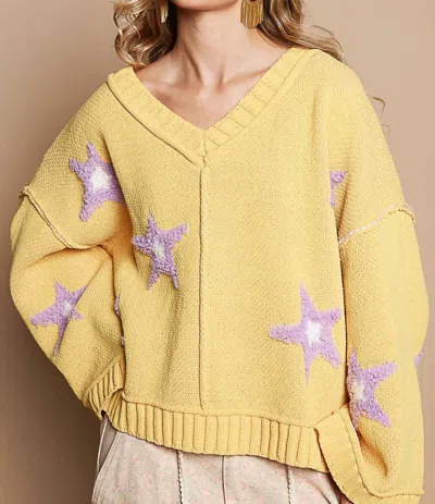 Pol Star Patch Sweater In Yellow
