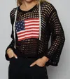 Pol Stars And Strips Beach Sweater In Black In Black