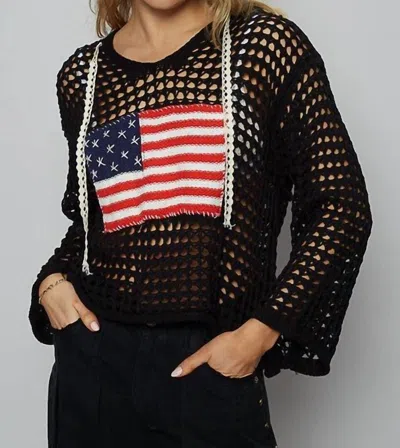 Pol Stars And Strips Beach Sweater In Black