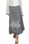 Pol Stitch Pattern Crochet Skirt In Grey In Gray