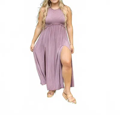Pol Stone Washed Maxi Dress In Mauve In Purple