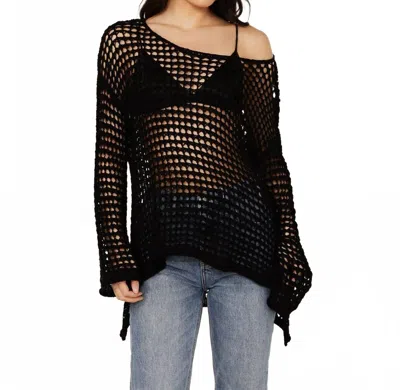 Pol Style And America Crochet Sweater In Black
