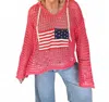 Pol Style And America Crochet Sweater In Peach Echo In Pink