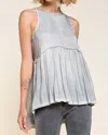Pol Sweet And Simple Babydoll Knit Tank Top In Fog In Multi