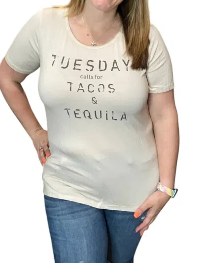 Pol Tacos & Tequila Top In Off White