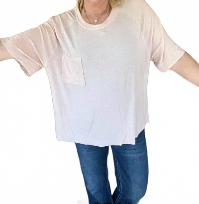Pol The Essential Tee In Baby Pink In White