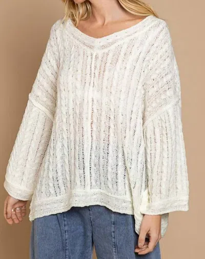 Pol Thin Sweater In Ivory In White