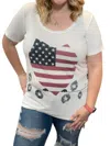 Pol Usa Flag Tee In Off White In White