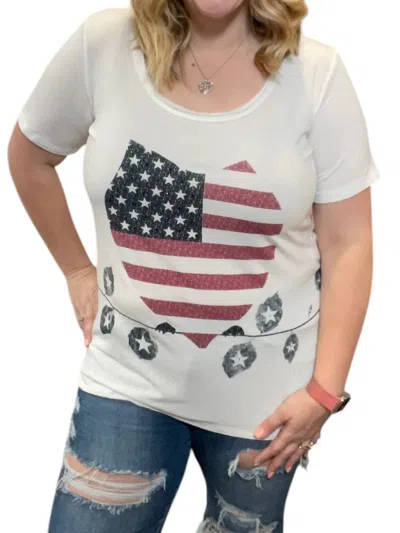 Pol Usa Flag Tee In Off White