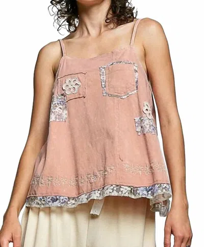 Pol Vintage Bloom Tank Top In Pink Marble In Multi