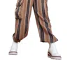 Pol Walk The Line Striped Jogger In Brown In Brown