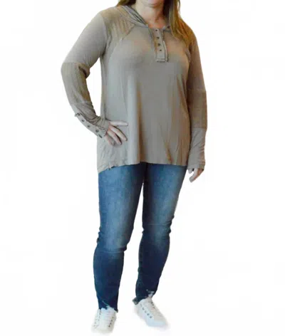 Pol What's New Hoodie In Mocha In Gray